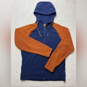 Outdoor Research Trail Mix Hooded Full-Zip Jacket Blue Orange Mens Medium